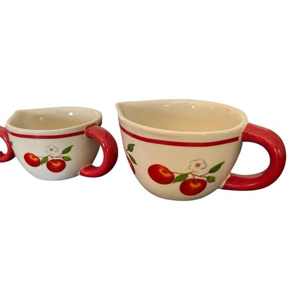 Cracker Barrel Measuring Cups Set Of 4 Apple Design Susan Winget Ceramic - Picture 3 of 11